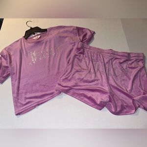 Gorgeous color and bling juicy couture pajama shirt set size medium